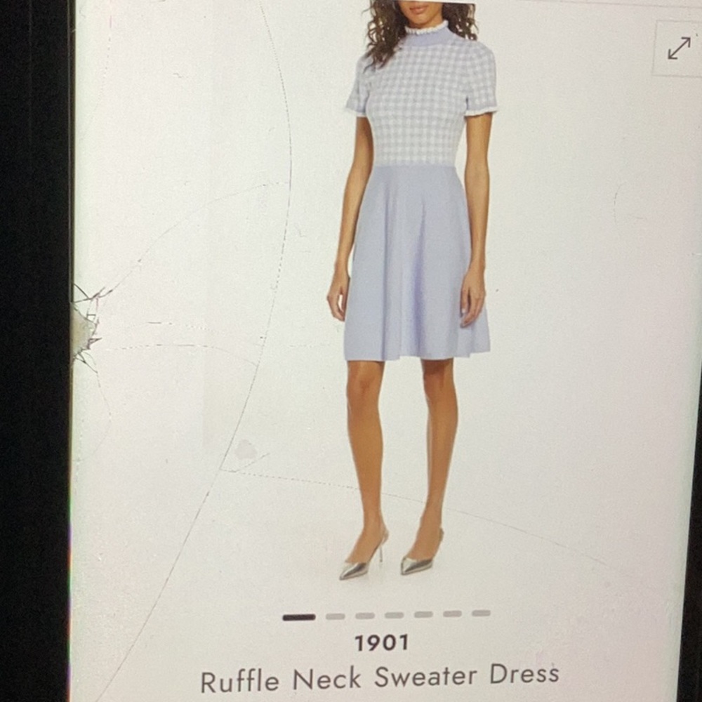 1901 Ruffle Neck sweater dress (S)